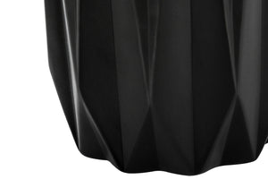 Homeroots 25" Black Ceramic Geometric Table Lamp With Ivory Drum Shade   545807