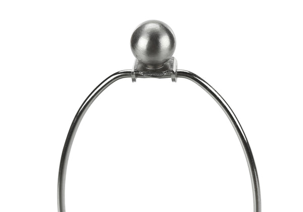 Homeroots 24" Blue And Silver Ceramic Round Table Lamp With Ivory Drum Shade   545809