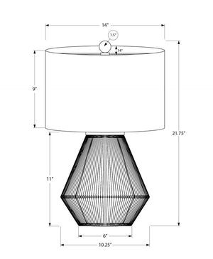 HomeRoots 22" Brown Rattan Geometric Table Lamp with Beige Shade – Cozy Lighting for Bohemian & Coastal Decor 545814