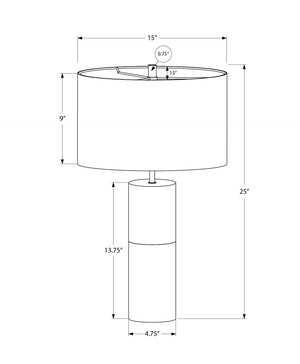 HomeRoots 25" Modern Black and Gold Concrete Table Lamp with Elegant Drum Shade for Stylish Home Decor 545815