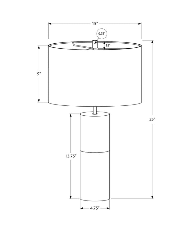 HomeRoots 25" Modern Black and Gold Concrete Table Lamp with Elegant Drum Shade for Stylish Home Decor 545815