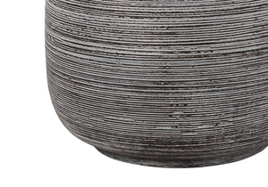 Homeroots 19" Gray Ceramic Round Table Lamp With Ivory Drum Shade   545819