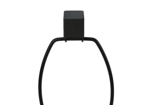 Homeroots 25" Black Metal Geometric Usb Table Lamp With Beige Shade   545823