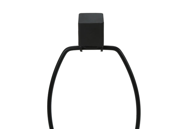 Homeroots 25" Black Metal Geometric Usb Table Lamp With Beige Shade   545823