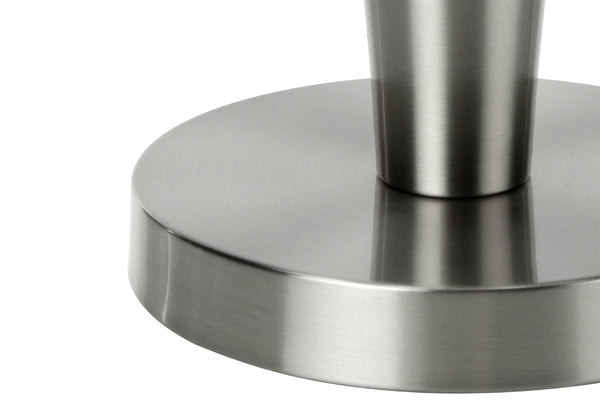 HomeRoots Set of Two 24" Silver Metal USB Table Lamps with Gray Drum Shade - Modern Elegance for Any Space 545825