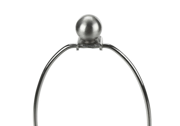HomeRoots Set of Two 24" Silver Metal USB Table Lamps with Gray Drum Shade - Modern Elegance for Any Space 545825