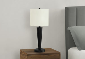 HomeRoots Set of Two 24" Black Metal Candlestick Table Lamps with USB Port & Ivory Shade for Modern Style 545826