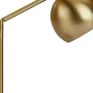 Homeroots 19" Gold Metal Round Table Lamp With Gold Dome Shade   545827