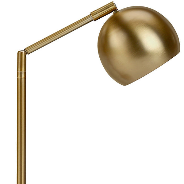 Homeroots 19" Gold Metal Round Table Lamp With Gold Dome Shade   545827