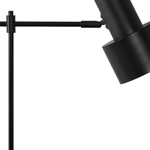 HomeRoots 21" Modern Black Metal USB Table Lamp with Adjustable Shade for Stylish Home Lighting Solutions 545830