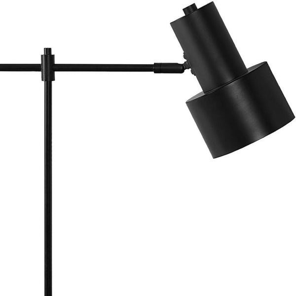 HomeRoots 21" Modern Black Metal USB Table Lamp with Adjustable Shade for Stylish Home Lighting Solutions 545830