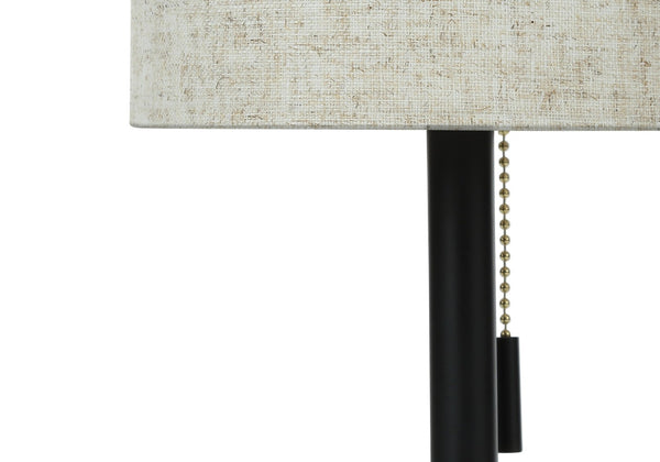 HomeRoots Set of Two 17" Black Metal Candlestick USB Table Lamps with Beige Shade - Perfect for Any Room! 545832