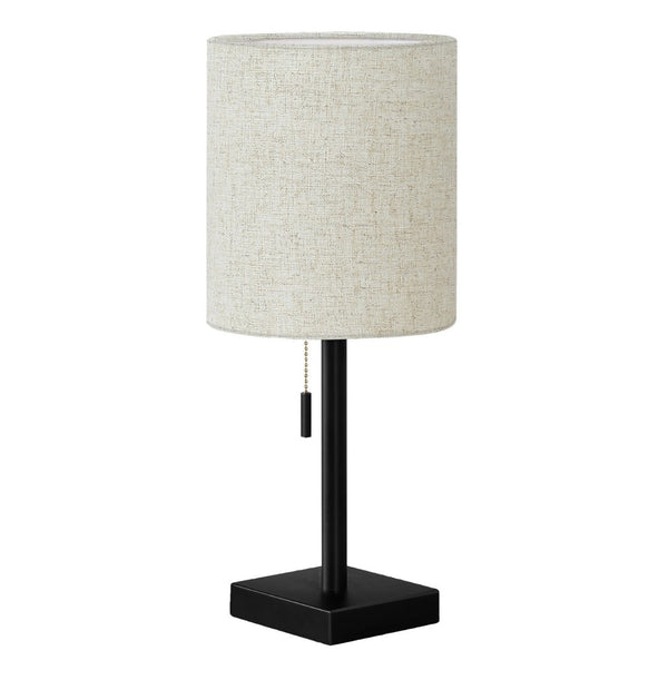 HomeRoots Set of Two 17" Black Metal Candlestick USB Table Lamps with Beige Shade - Perfect for Any Room! 545832