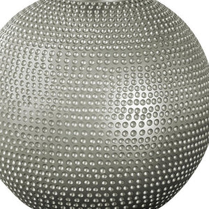 HomeRoots 19" Gray Round Table Lamp - Stylish Ivory Drum Shade, Smart Bulb Compatible, Perfect for Any Room 545833