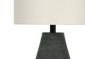 Homeroots 24" Black Round Table Lamp With Ivory Drum Shade   545835