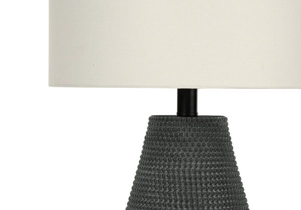 Homeroots 24" Black Round Table Lamp With Ivory Drum Shade   545835