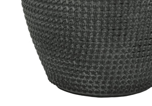 Homeroots 24" Black Round Table Lamp With Ivory Drum Shade   545835