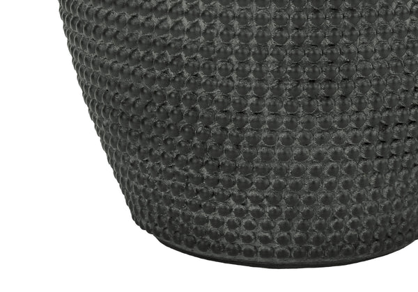 Homeroots 24" Black Round Table Lamp With Ivory Drum Shade   545835