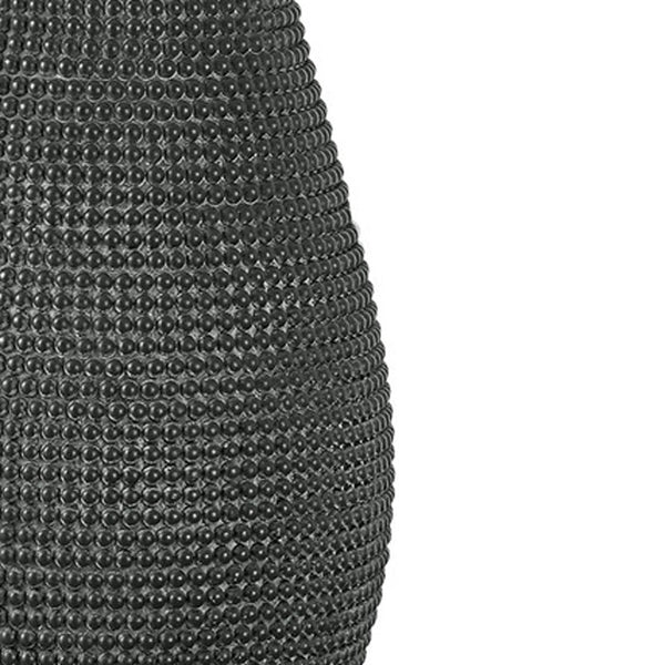 Homeroots 24" Black Round Table Lamp With Ivory Drum Shade   545835