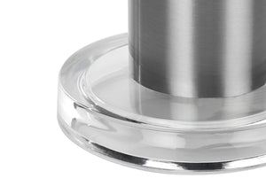 HomeRoots 28" Silver Acrylic Cylinder Table Lamp with Ivory Shade - Modern Illumination for Any Space 545836