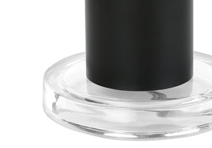 Homeroots 28" Black Metal And Acrylic Cylinder Table Lamp With Black Drum Shade   545837