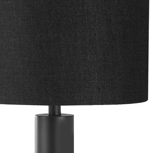 Homeroots 28" Black Metal And Acrylic Cylinder Table Lamp With Black Drum Shade   545837