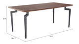 Kani Dining Table Walnut 110360 Zuo Modern