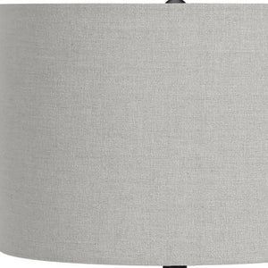 Homeroots 24" Black Concrete Urn Table Lamp With Gray Drum Shade   545839