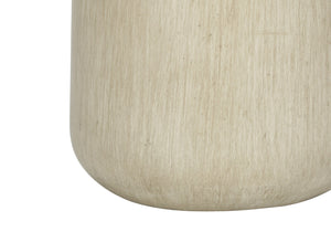 Homeroots 24" Beige Concrete Urn Table Lamp With Ivory Drum Shade   545840