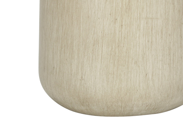 Homeroots 24" Beige Concrete Urn Table Lamp With Ivory Drum Shade   545840