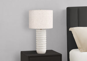 HomeRoots 28" Cream Cylinder Table Lamp - Elegant Drum Shade, Smart Control & Soft Ambient Illumination 545844