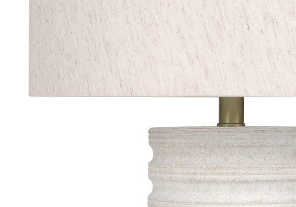 HomeRoots 28" Cream Cylinder Table Lamp - Elegant Drum Shade, Smart Control & Soft Ambient Illumination 545844