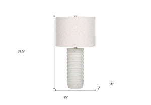 HomeRoots 28" Cream Cylinder Table Lamp - Elegant Drum Shade, Smart Control & Soft Ambient Illumination 545844