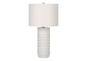 HomeRoots 28" Cream Cylinder Table Lamp - Elegant Drum Shade, Smart Control & Soft Ambient Illumination 545844