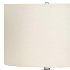 Homeroots 25" Cream Ceramic Urn Table Lamp With Cream Drum Shade   545845