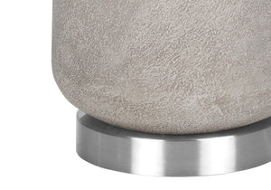 HomeRoots 29" Elegant Gray and Silver Cylinder Table Lamp with Ivory Shade for Modern Home Decor Ambiance 545850