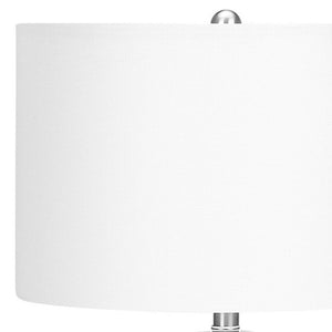 Homeroots 26" Cream Ceramic Cylinder Table Lamp With Cream Drum Shade   545854