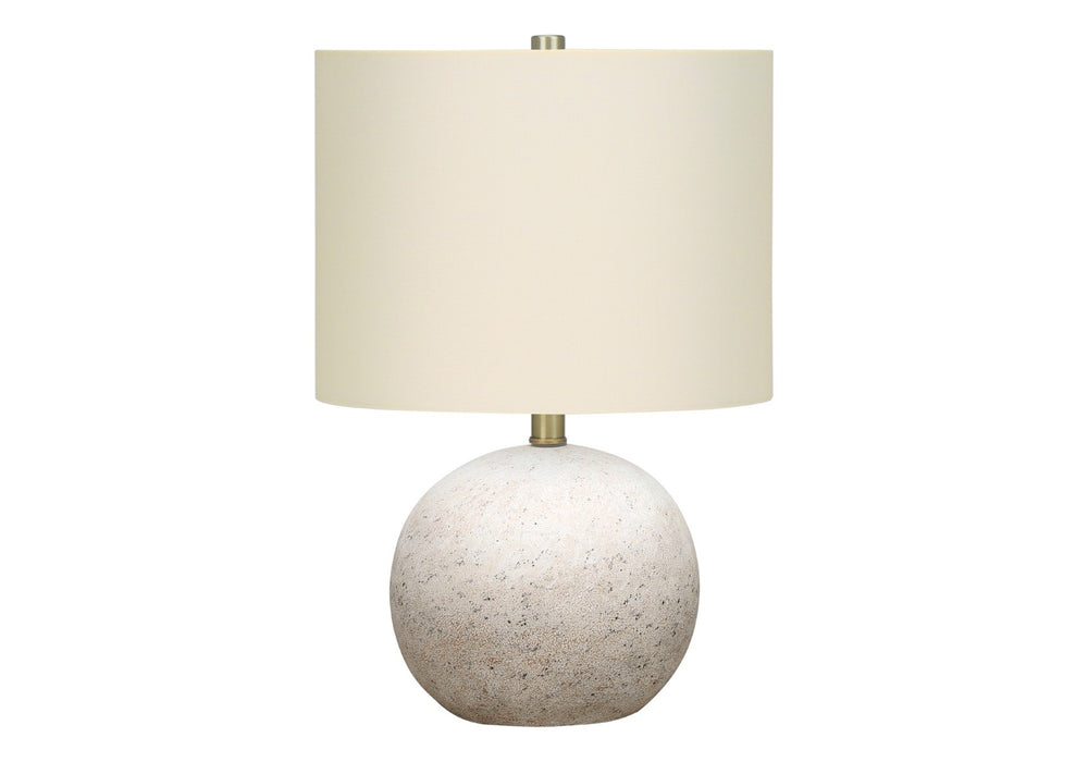 HomeRoots 20" Gray Concrete Table Lamp with Ivory Drum Shade - Modern Industrial Design for Any Space 545855