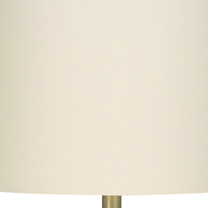 Homeroots 20" Gray Concrete Round Table Lamp With Ivory Drum Shade   545855