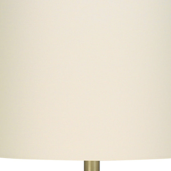 Homeroots 20" Gray Concrete Round Table Lamp With Ivory Drum Shade   545855