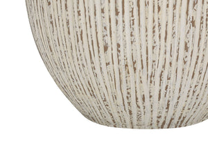 HomeRoots 26" Cream Ceramic Table Lamp – Elegant Round Design with Linen Shade for Timeless Home Decor Style 545857