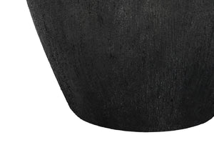 Homeroots 24" Black Ceramic Round Table Lamp With Ivory Empire Shade   545859