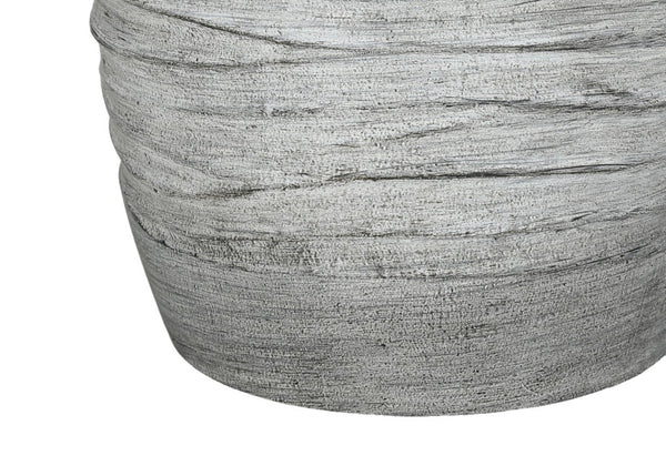 HomeRoots 27" Gray Cylinder Table Lamp - Modern Ivory Drum Shade for Stylish Ambient Lighting & Versatile Decor 545861