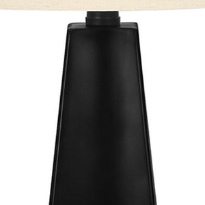 HomeRoots 27" Modern Black Geometric Table Lamp with Beige Shade - Stylish, Versatile Lighting for Any Space 545864