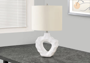 Homeroots 25" Cream Novelty Table Lamp With Cream Drum Shade   545865