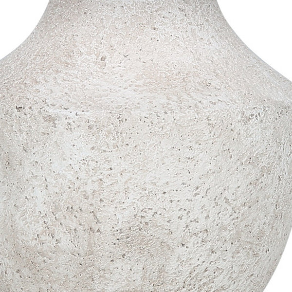 Homeroots 20" Cream Concrete Urn Table Lamp With Cream Empire Shade   545867