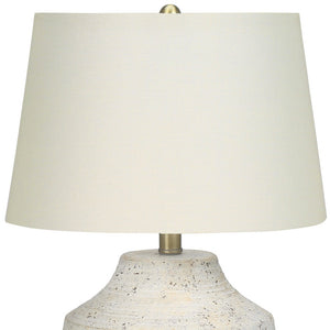 Homeroots 20" Cream Concrete Urn Table Lamp With Cream Empire Shade   545868