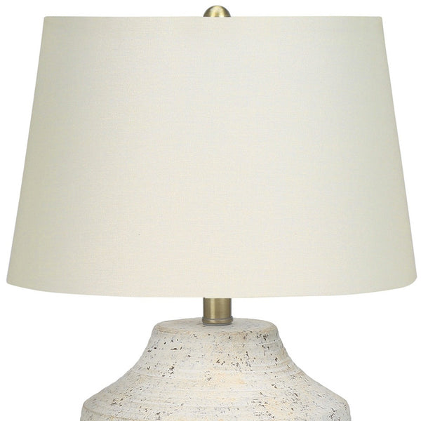 Homeroots 20" Cream Concrete Urn Table Lamp With Cream Empire Shade   545868