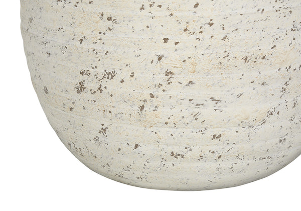 Homeroots 20" Cream Concrete Urn Table Lamp With Cream Empire Shade   545868