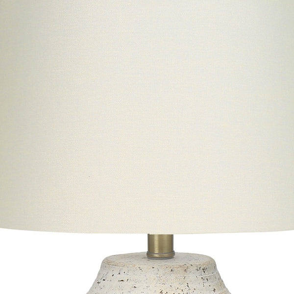 Homeroots 20" Cream Concrete Urn Table Lamp With Cream Empire Shade   545868